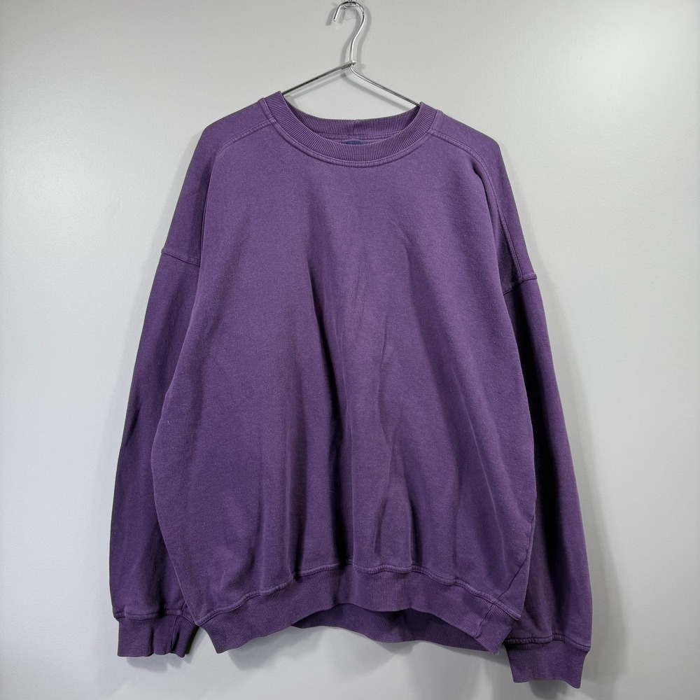 Gap Sweatshirt Mens XL Purple Crewneck Fleece Pullover Solid Casual Classic